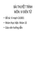 BÀI THUYẾT TRÌNH MÔN VI ĐIỆN TỬ-ĐỀ TÀI-VI MẠCH CA3001