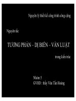 NGUYÊN LÝ THIẾT KẾ CÔNG TRÌNH CÔNG CỘNG-NGUYÊN TẮC TƯƠNG PHẢN-DỊ BIẾN-VẦN LUẬT TRONG KIẾN TRÚC