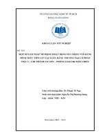 Một số giải pháp mở rộng hoạt động huy động vốn bằng hình thức tiền gửi tại Ngân hàng thương mại cổ phần Việt Á – Chi nhánh Sài Gòn – Phòng giao  dịch Bà Chiểu