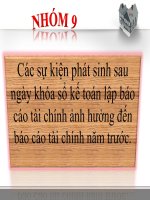 BÁO CÁO THẢO LUẬN-CÁC SỰ KIỆN PHÁT SINH SAU NGÀY KHÓA SỔ KẾ TOÁN LẬP BÁO CÁO TÀI CHÍNH ẢNH HƯỞNG ĐẾN BÁO CÁO TÀI CHÍNH NĂM TRƯỚC