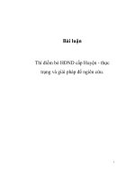 BÀI LUẬN-THÍ ĐIỂM BỎ HỘI ĐỒNG NHAN DÂN CẤP HUYỆN THỰC TRẠNG VÀ GIẢI PHÁP