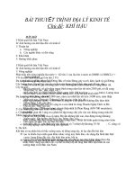 BÀI THUYẾT TRÌNH ĐỊA LÝ KINH TẾChủ đề: KHÍ HẬU