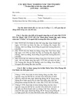 Câu hỏi cuộc thi tìm hiểu 70 năm Đội ta lớn lên cùng đất nước