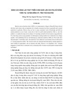 Nâng cao năng lực phát triển chăn nuôi lợn cho phụ nữ nông thôn tại huyện đồng hỷ, tỉnh thái nguyên