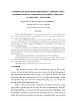 Ảnh hưởng của mức phân bón đếnnăng suất chất xanh và khả năng nhân giống của cỏ Brachiaria Decumben và Brizantha tại Sông Công -Thái nguyên