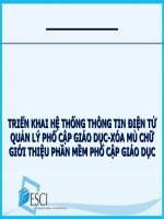 TRIỂN KHAI HỆ THỐNG THÔNG TIN ĐIỆN TỬ QUẢN LÝ PHỔ CẬP GIÁO DỤCXÓA MÙ CHỮ GIỚI THIỆU PHẦN MỀM PHỔ CẬP GIÁO DỤC