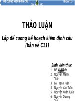 THẢO LUẬN-Lập đề cương kế hoạch kiểm định cầu(bản vẽ C11)
