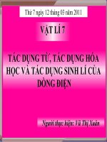 tac dung tu, tac dung hoa hoc - tác dung sinh li cua dong dien