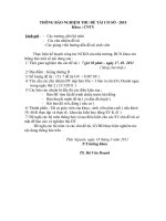 THÔNG BÁO THỜI GIAN NGHIỆM THU ĐỀ TÀI NCKH CẤP CƠ SỞ 2010