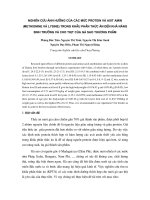 Nghiên cứu ảnh hưởng của các mức protiein và axit amin (Methionine va lysine ) trong khẩu phần thức ăn đến khả năng sinh trưởng và cho thịt của gà sao thương phẩm