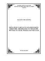 Phân tích và đề xuất giải pháp hoàn thiện môi trường đầu tư nhằm thu hút đầu tư nước ngoài vào việt nam