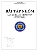 BÀI TẬP NHÓM-LẬP KẾ HOẠCH KIỂM TOÁN MÔN KẾ TOÁN KIỂM TOÁN