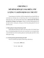 MÔ HÌNH HỒI QUY HAI BIẾN, ƯỚC LƯỢNG VÀ KIỂM ĐỊNH GIẢ THUYẾT