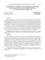 Ảnh hưởng của phong cách lãnh đạo người Nhật đến kết quả làm việc của nhân viên tại các công ty Nhật của Việt Nam