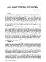 Xây dựng chỉ số RBI - Role of brand index trong định giá thương hiệu công ty bảo hiểm