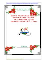 ĐỔI MỚI PHƯƠNG PHÁP DẠY HỌC  PHÂN MÔN TIẾNG VIỆT LỚP 4  TUẦN 3 CHI TIẾT, CỤ THỂ THEO CHUẨN KIẾN THỨC KĨ NĂNG.