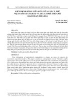 Kiểm định đồng liên kết giữa giá cà phê Việt Nam xuất khẩu và giá cà phê thế giới giai đoạn 2008-2014