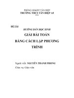 SKKN_ Giải bài toán = cách lập phương trình