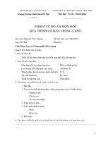 BÀI BÁO CÁO-NHIỆM VỤ ĐỒ ÁN MÔN HỌC QUÁ TRÌNH CƠ BẢN TRONG CNMT