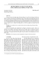 Rủi ro trong các dự án xây dựng công trình giao thông ở Việt Nam