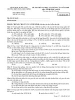 2 đề thi thử Đại học môn Sinh và đáp án tham khảo