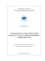 BÁO CÁO THỰC TẬP KHOA LUẬN TỐT NGHIỆP-CHẾ ĐỘ PHÁP LÝ VÀ THỰC TIỄN VỀ HỢP ĐỒNG ĐẠI LÝ TẠI CÔNG TTY CP PHẦN MỀM DOANH NGHIỆP NHẬT NAM