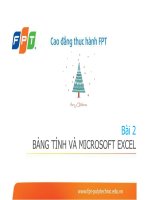 THẢO LUẬN-BÀI 2-BẢNG TÍNH VÀ MICROSOFT EXCEL