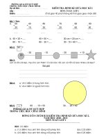 De kiem tra Toan  lop 1 lan 3