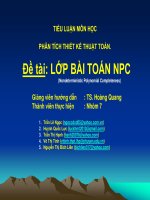 TIỂU LUẬN MÔN HỌC-PHÂN TÍCH THIẾT KẾ THUẬT TOÁN-LỚP BÀI TOÁN NPC