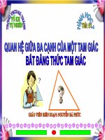 Quan he giua ba canh cua mot tam giac