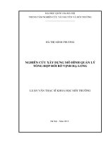 luận văn full nghiên cứu xây dựng mô hình quản lý tổng hợp đới bờ vịnh hạ long