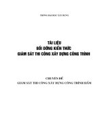 GIÁM SÁT THI CÔNG XÂY DỰNG CÔNG TRÌNH HẦM