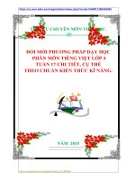 ĐỔI MỚI PHƯƠNG PHÁP DẠY HỌC  PHÂN MÔN TIẾNG VIỆT LỚP 4  TUẦN 17 CHI TIẾT, CỤ THỂ THEO CHUẨN KIẾN THỨC KĨ NĂNG.