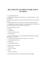 Đề cương ôn tập môn tin học K12 (lý thuyết)