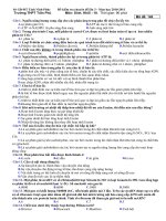 Đề và ĐA chuyên đề sinh 10 lần 3