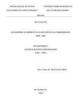 Suggestions to improve Sa Giang's financial performance (2010 - 2015)