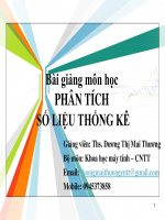 BÀI GIẢNG MÔN HỌC-PHÂN TÍCH SỐ LIỆU THỐNG KÊ