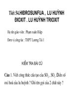 Giáo án SO2-SO3 - GVG Bắc Ninh