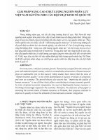 Giải pháp nâng cao chất lượng nguồn nhân lực Việt Nam đáp ứng nhu cầu hội nhập kinh tế quốc tế
