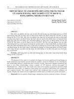 Một số nhân tố ảnh hưởng đến lòng trung thành của khách hàng  Một nghiên cứu về dịch vụ hàng không nội địa ở Việt Nam