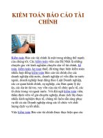 KIỂM TOÁN BÁO CÁO TÀI CHÍNH