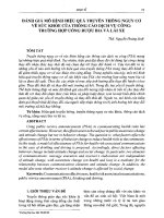 Đánh giá mô hình hiệu quả truyền thông nguy cơ về sức khỏe của thông báo dịch vụ công trường hợp uống rượu bia và lái xe