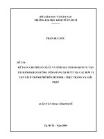Kế toán chi phí sản xuất và tính giá thành dịch vụ vận tải hành khách công cộng bằng xe buýt tại các đơn vị vận tải ở TPHCM - Thực trạng và giải pháp