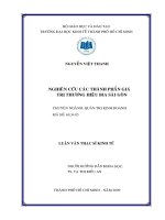 Nghiên cứu các thành phần giá trị thương hiệu bia Sài Gòn