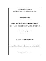 Hoàn thiện chế độ kế toán áp dụng cho doanh nghiệp nhỏ và vừa ở Việt Nam