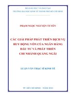 Các giải pháp phát triển dịch vụ huy động vốn của ngân hàng Đầu tư và phát triển chi nhánh Quảng Ngãi