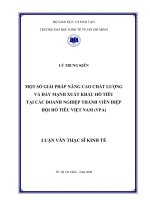 Một số giải pháp nâng cao chất lượng và đẩy mạnh xuất khẩu hồ tiêu tại các doanh nghiệp thành viên hiệp hội hồ tiêu Việt Nam