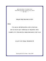 Ứng dụng mô hình dòng tiền có rủi ro để xây dựng quy trình quản trị dòng tiền Nghiên cứu tình huống Mercedes-Bens Việt Nam  Luận văn thạc sĩ