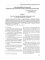 KẾT QUẢ NGHIÊN CỨU CHỌN TẠO GIỐNG HOA LAN CÓ GIÁ TRỊ CAO PHỤC VỤ NỘI TIÊU VÀ XUẤT KHẨU