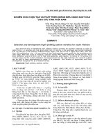 NGHIÊN CỨU CHỌN TẠO VÀ PHÁT TRIỂN GIỐNG ĐIỀU NĂNG SUẤT CAO CHO CÁC TỈNH PHÍA NAM